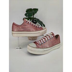 Converse Women's CTAS Sequin Pink Platform Low Top Sneakers Size 11 US